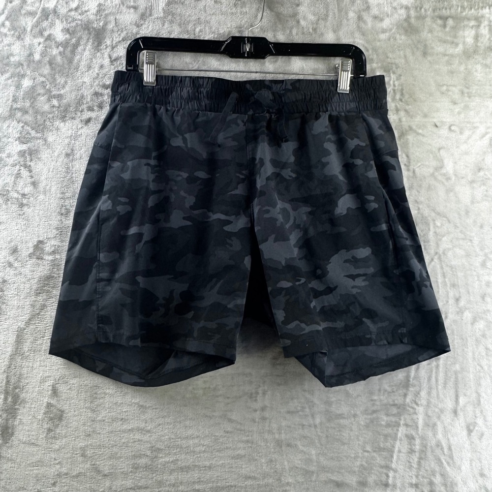 Tuff Athletics Shorts Women L Black Camo Elastic Drawstring Active (1916)
